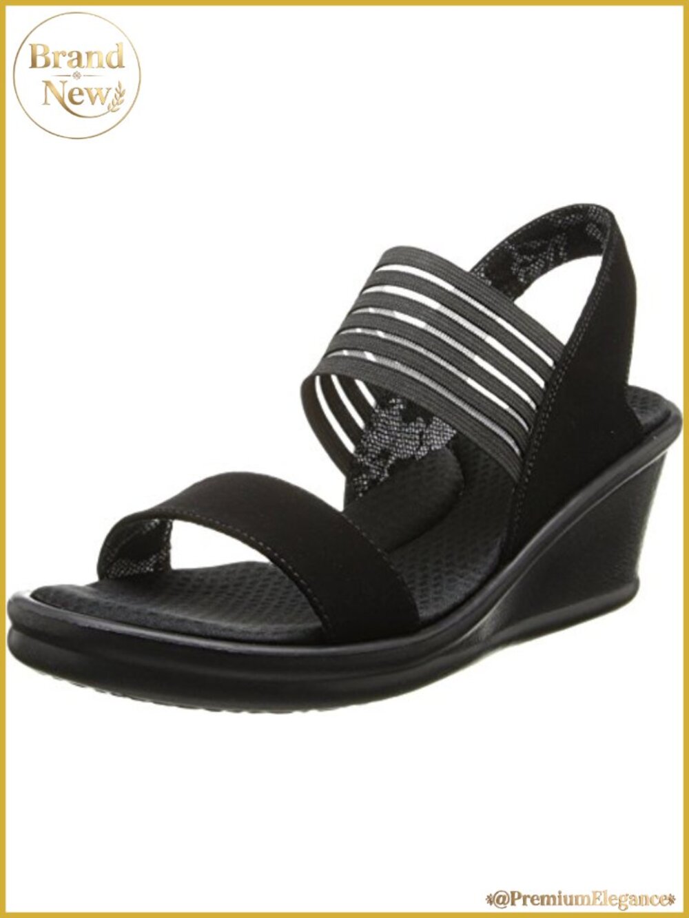 Skechers Cali Rumblers Sci-Fi Wedge Sandal Memory Foam Slingback Casual